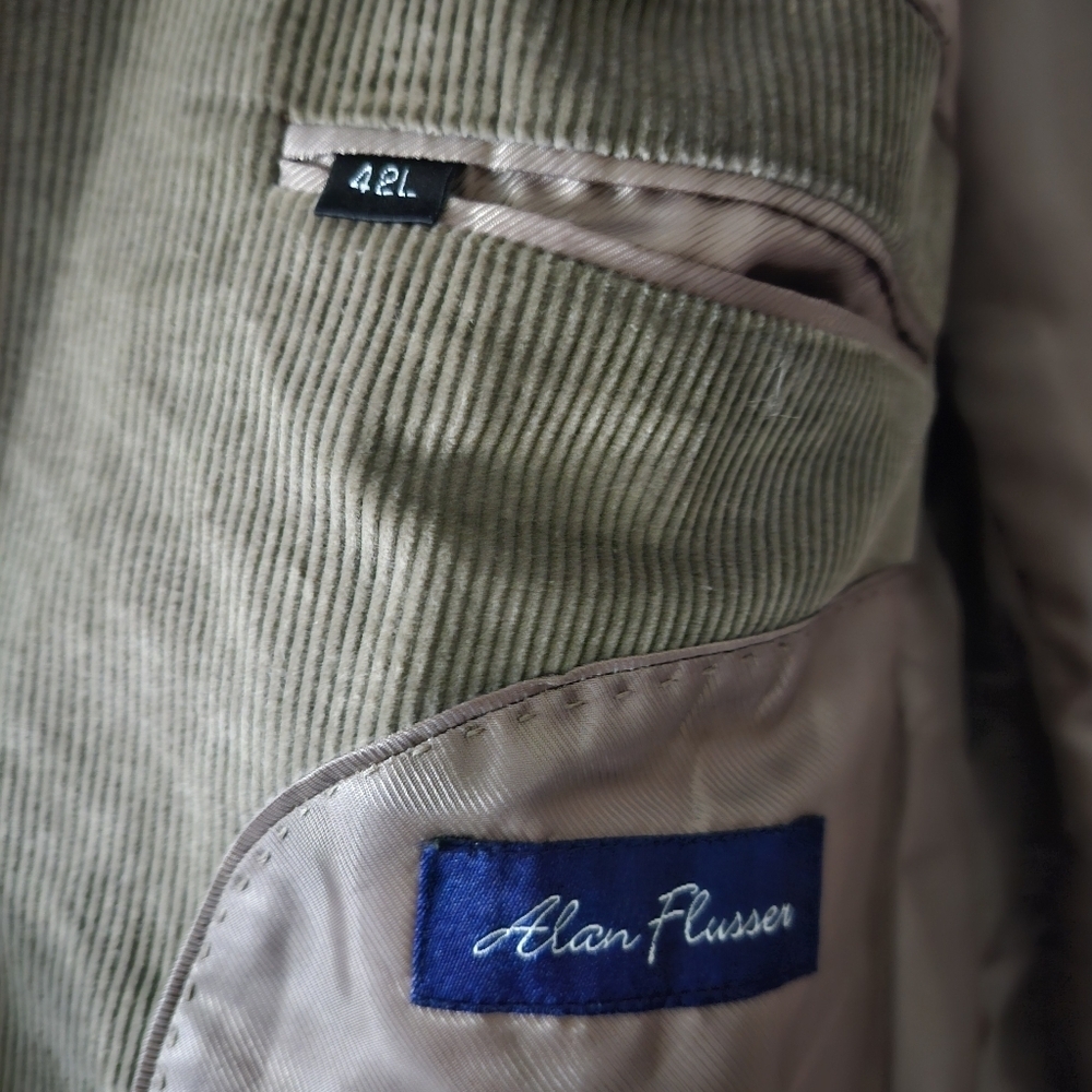 Alan Flusser Brown Corduroy 42L Jacket Blazer - Picture 6 of 10